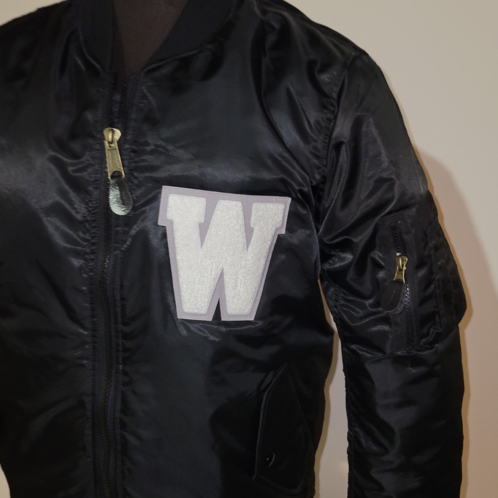 MAXIMOS Mens Military Flight Black Bomber Jacket W